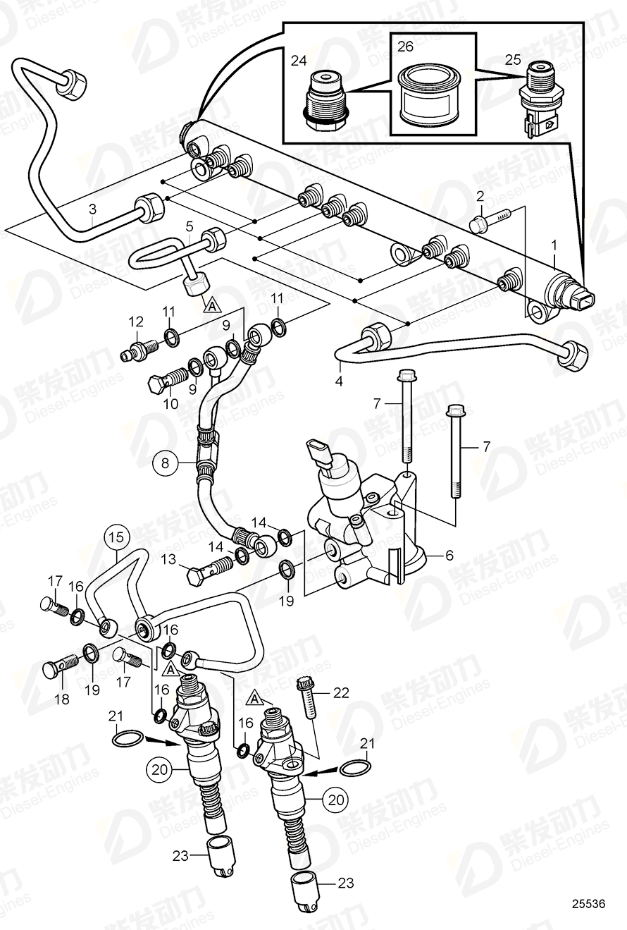 volvo penta Fuel regulator 21103266 Drawing volvo penta Fuel regulator 21103266 Drawing